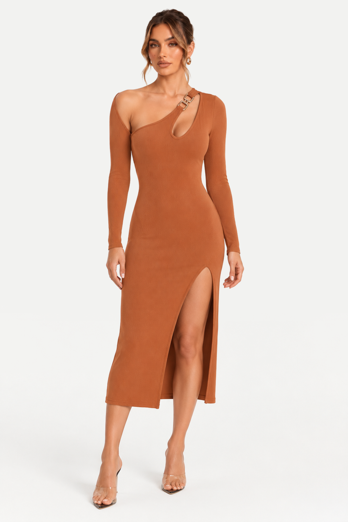 Marina | Solid Colour Off-Shoulder Midi Dress