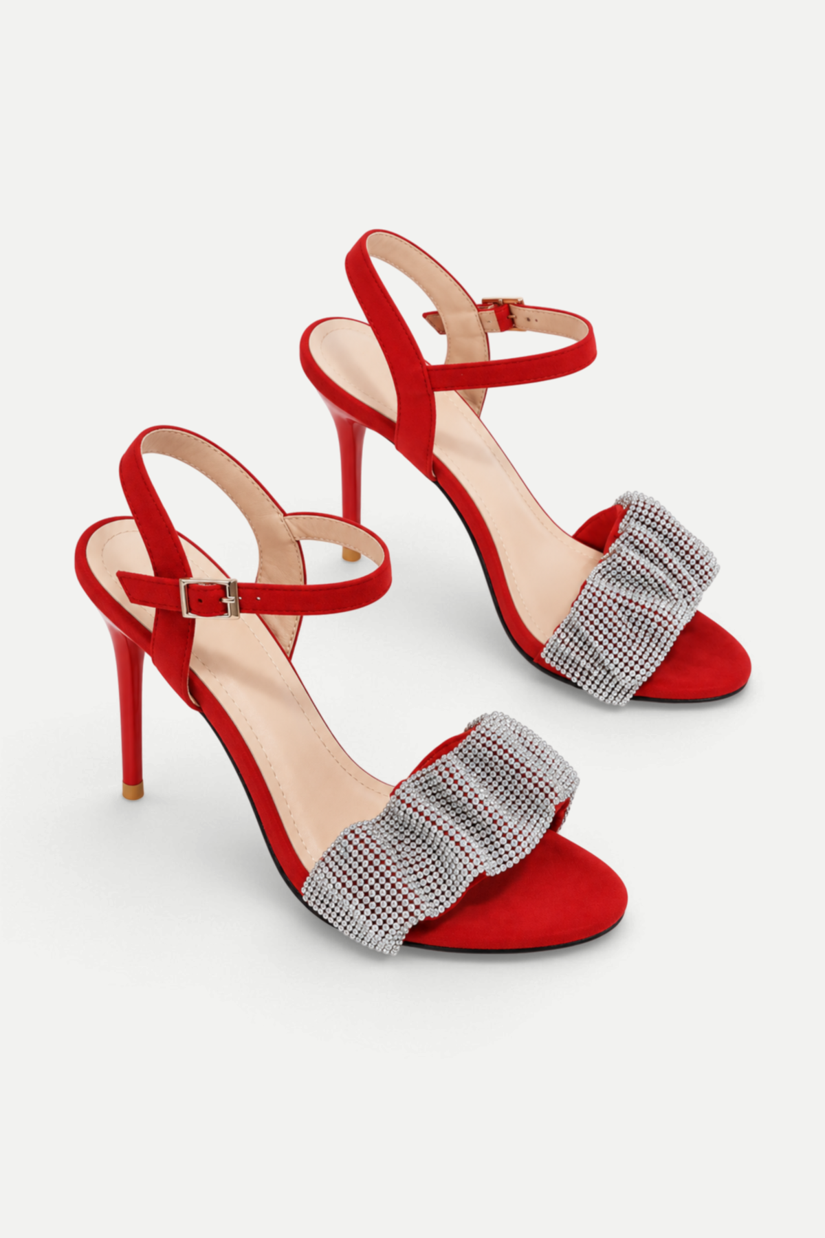 Zorielle | Rhinestone Bow Stiletto Sandals
