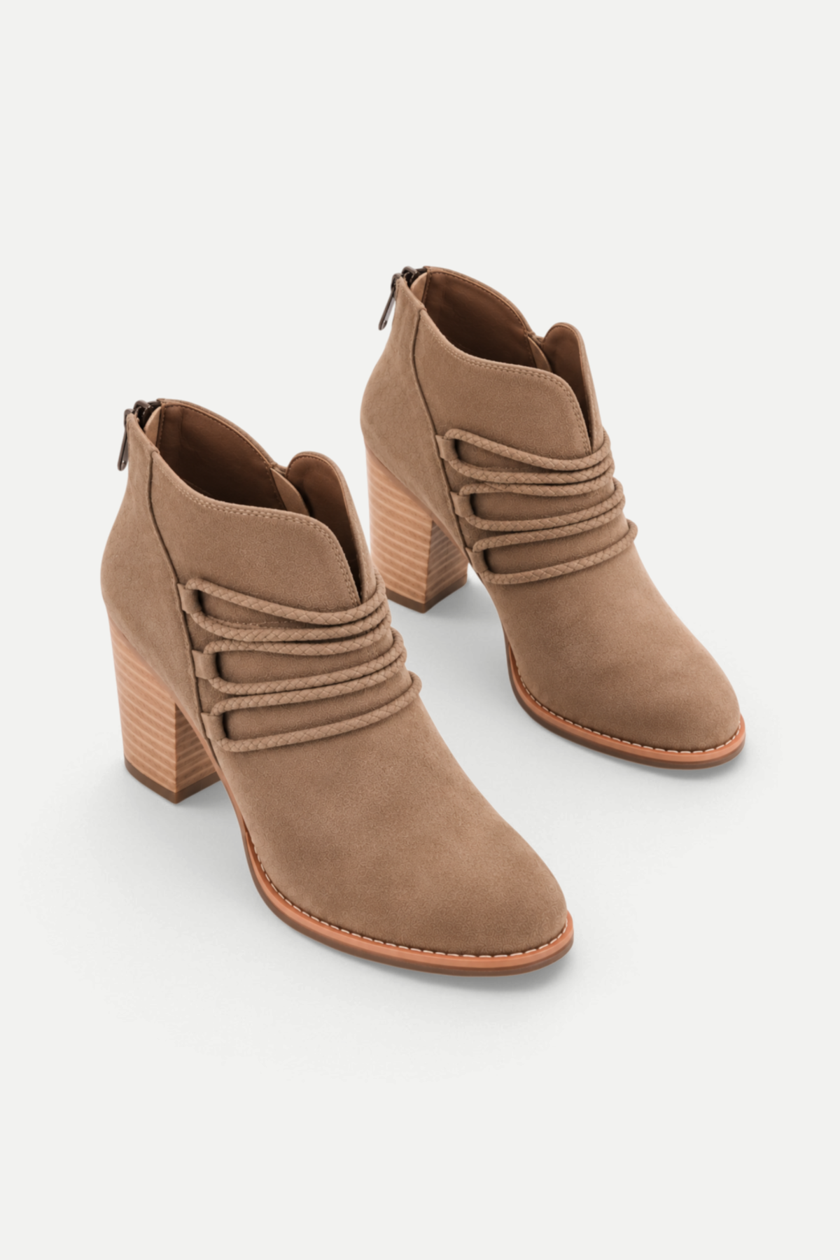 Aurevienne | Braided Strap Chunky Heel Ankle Boots