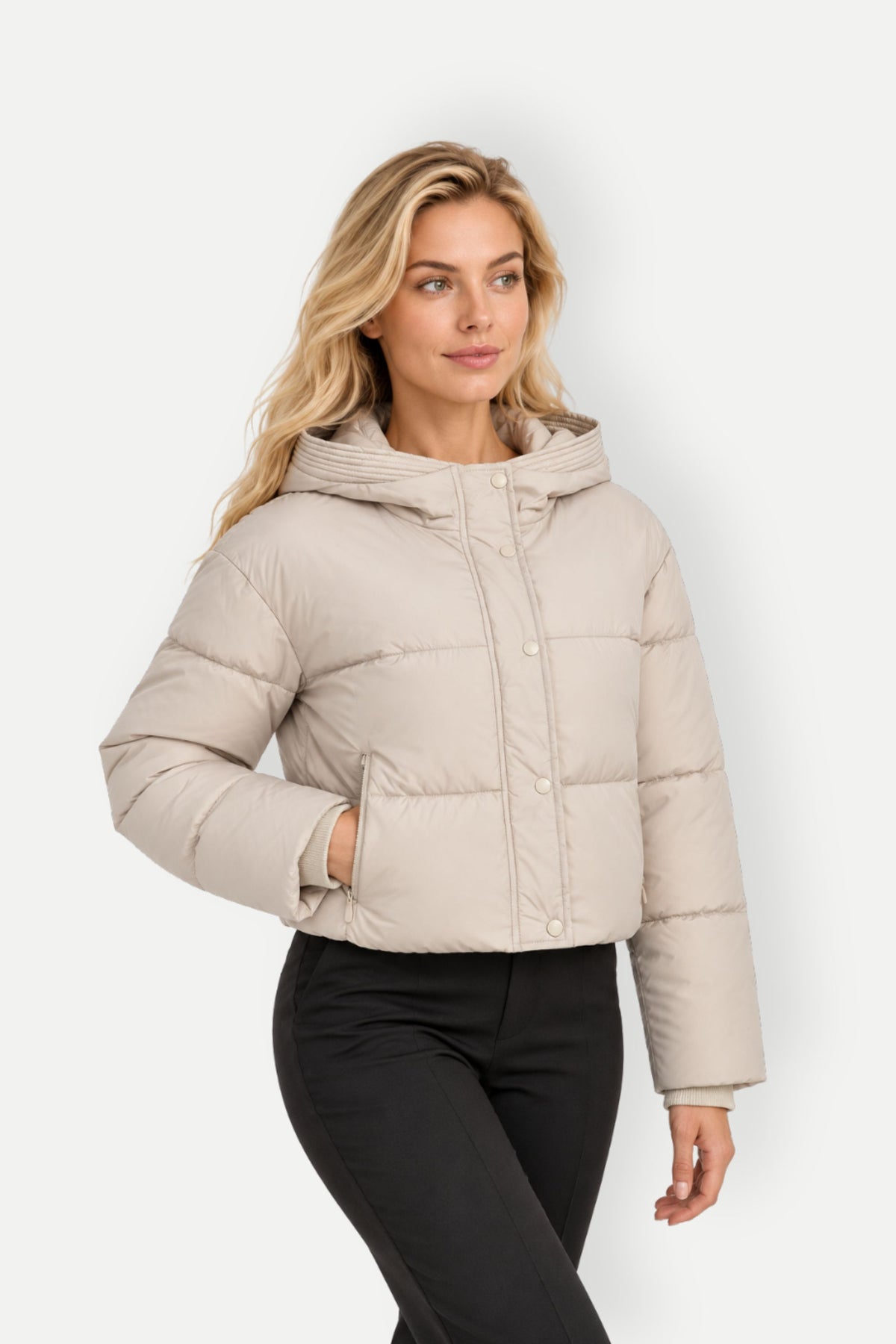 Freya | Women's Hooded Cropped Puffer Jacket
