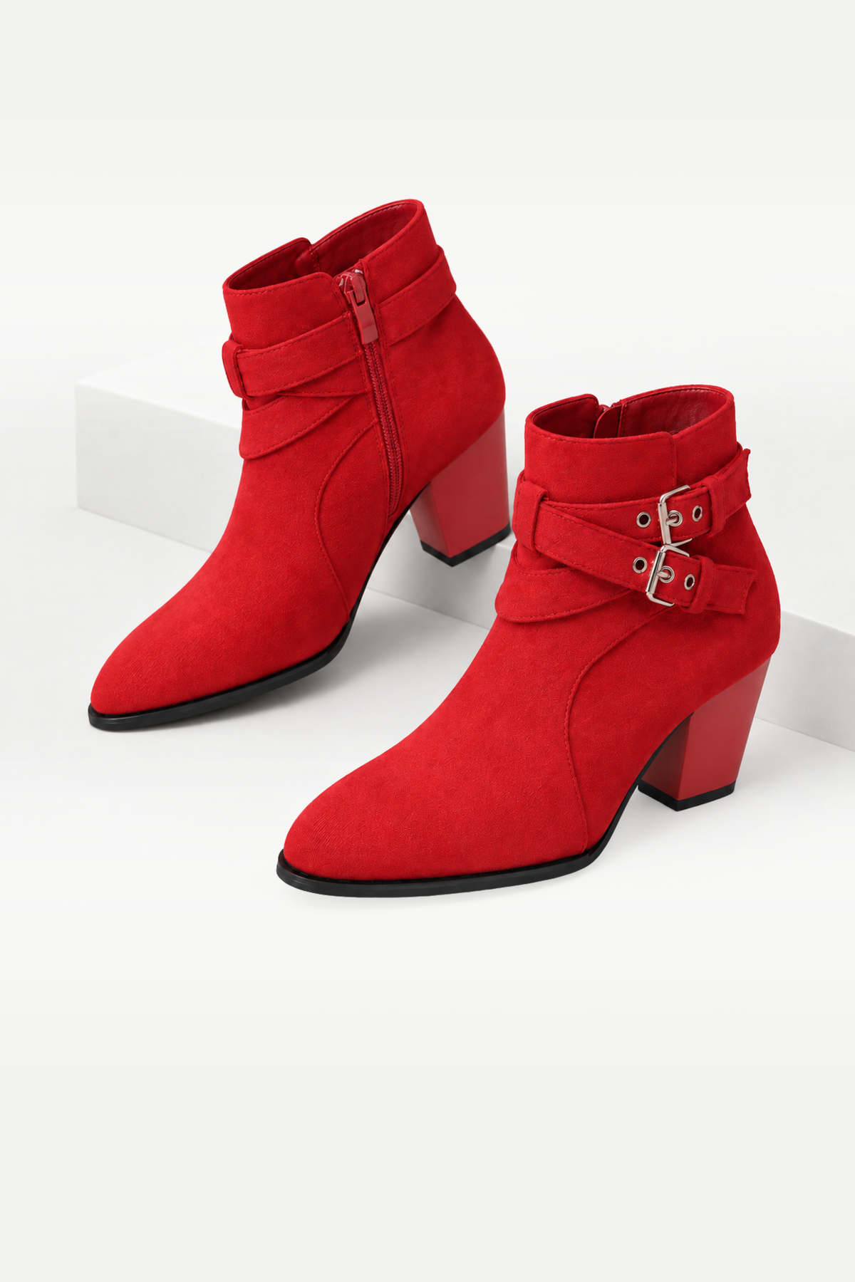 Cressida | Double-Buckle Heeled Ankle Boots