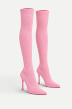 Zafira | Ribbed Over-the-Knee Stiletto Boots