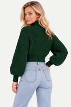 Virelle | Turtleneck Cropped Knit Sweater