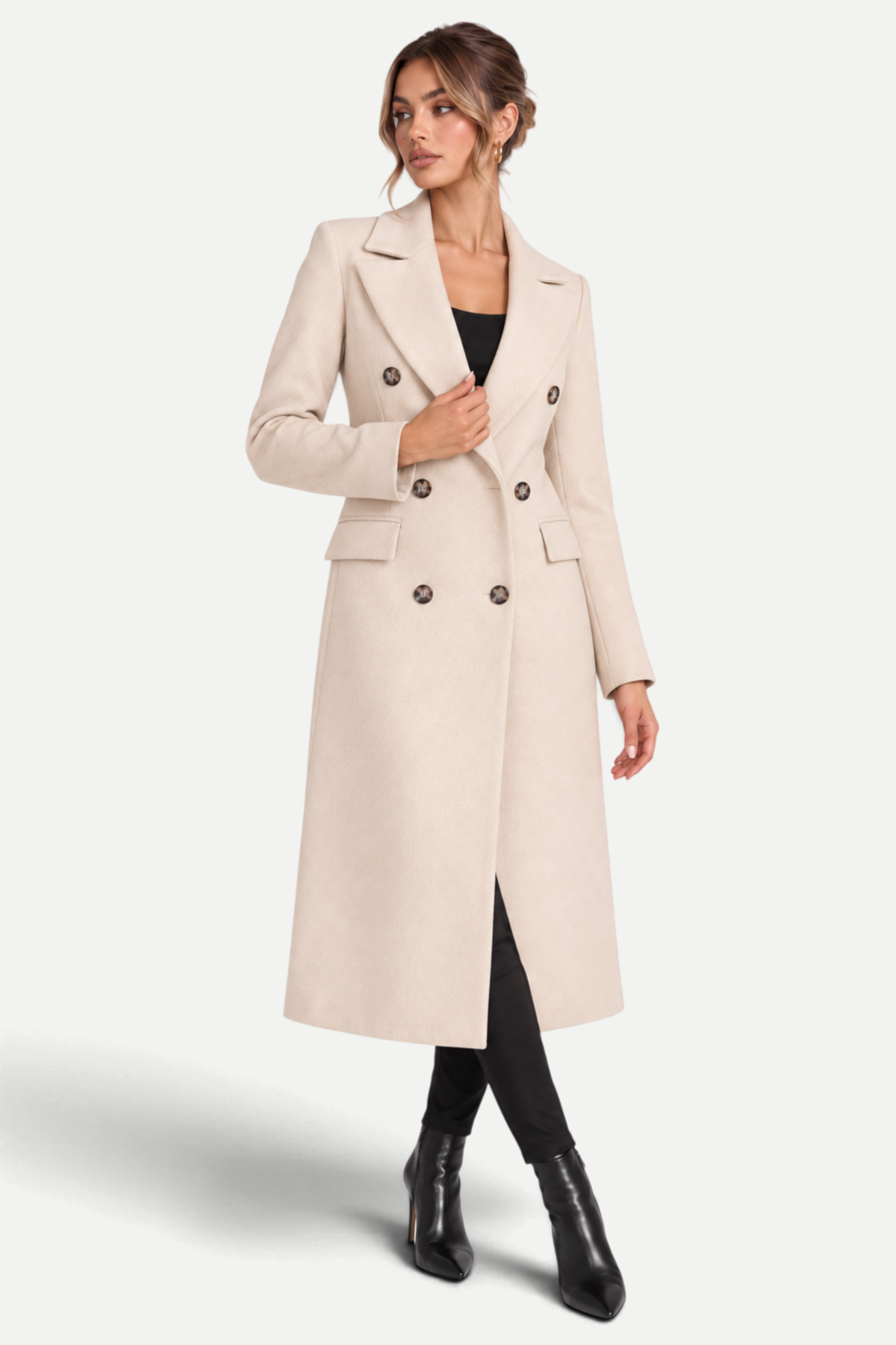 Ottilie | Double-Breasted Lapel Long Coat