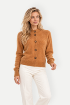 Thalia | Stand Collar Button-Up Knit Cardigan