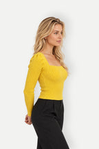 Evienne | Ribbed Square Neck Sweater