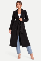 Elvaira | Double-Breasted Belted Long Coat