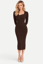 Elise | Ribbed Knit Midi Dress
