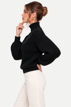 Rosalind | Ribbed Mock Neck Knit Sweater