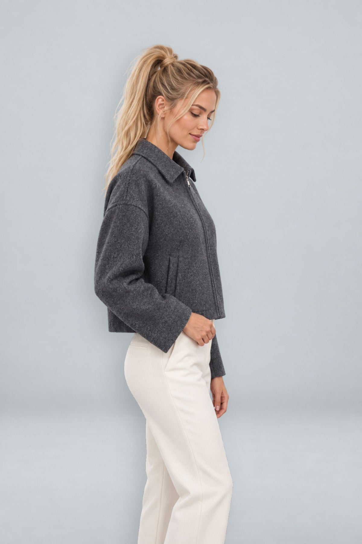 Margaux | Zip-Up Boxy Short Coat