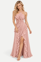 Varelia | Pleated Halterneck Midi Dress