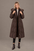 Claudine | Quilted Belted Hooded Winter Coat