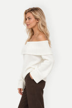 Vivienne | Off-Shoulder Bell Sleeve Knit Sweater