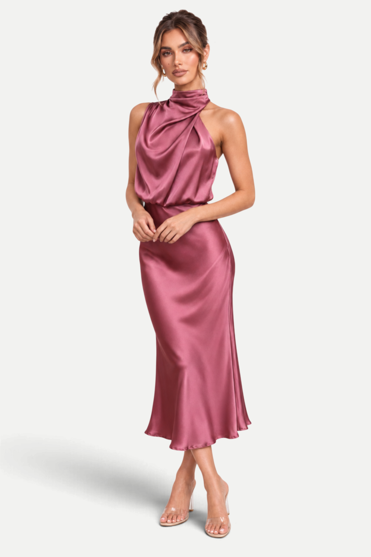 Calista | Halterneck High-Waist Long Dress