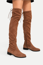 Zorélia | Suede Over-the-Knee Low Heel Boots