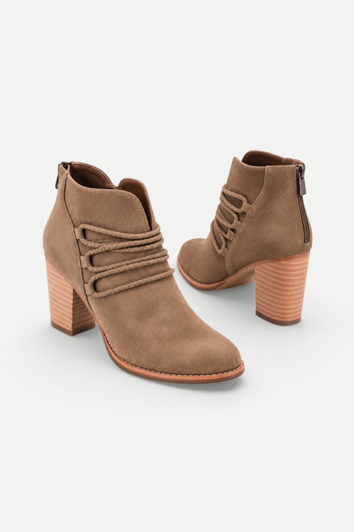 Aurevienne | Braided Strap Chunky Heel Ankle Boots