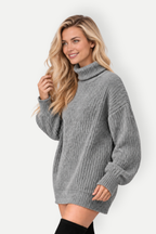 Aveline | Ribbed Longline Turtleneck Sweater