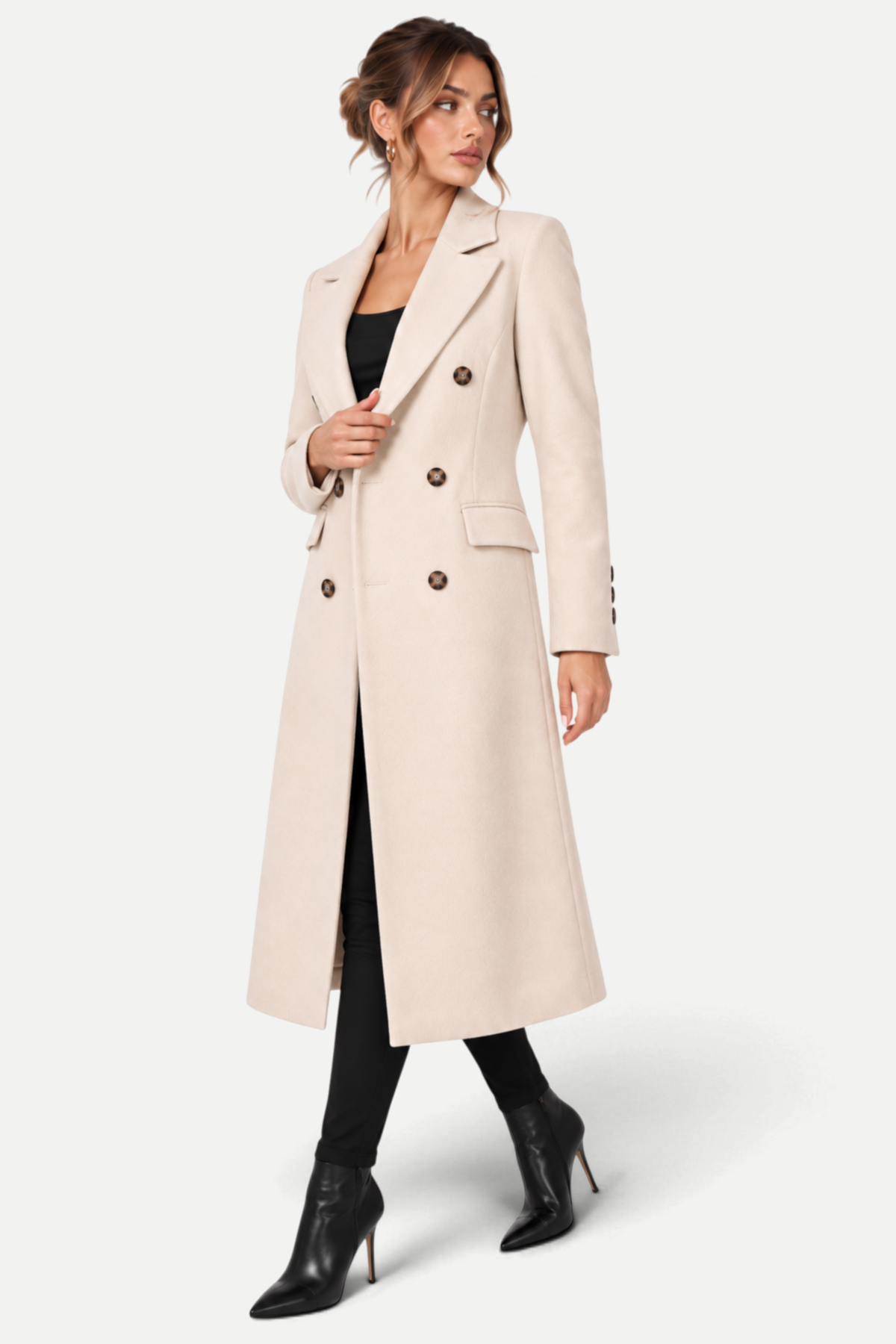 Ottilie | Double-Breasted Lapel Long Coat