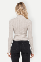 Xavienne | Ribbed Slim Fit Turtleneck Knit Top