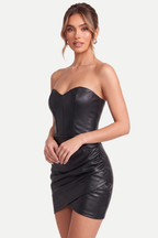 Selvéra | Leather-Stitched Bandeau Dress