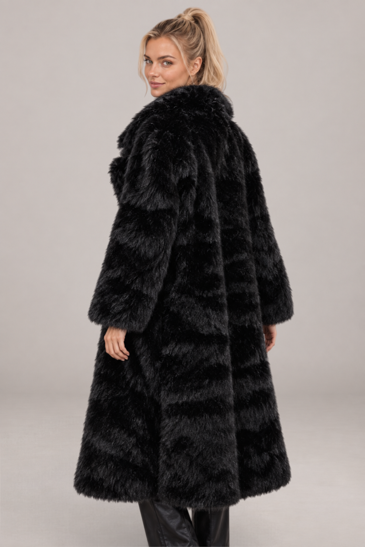 Odette | Long Faux Fox Fur Coat