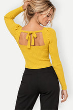 Evienne | Ribbed Square Neck Sweater