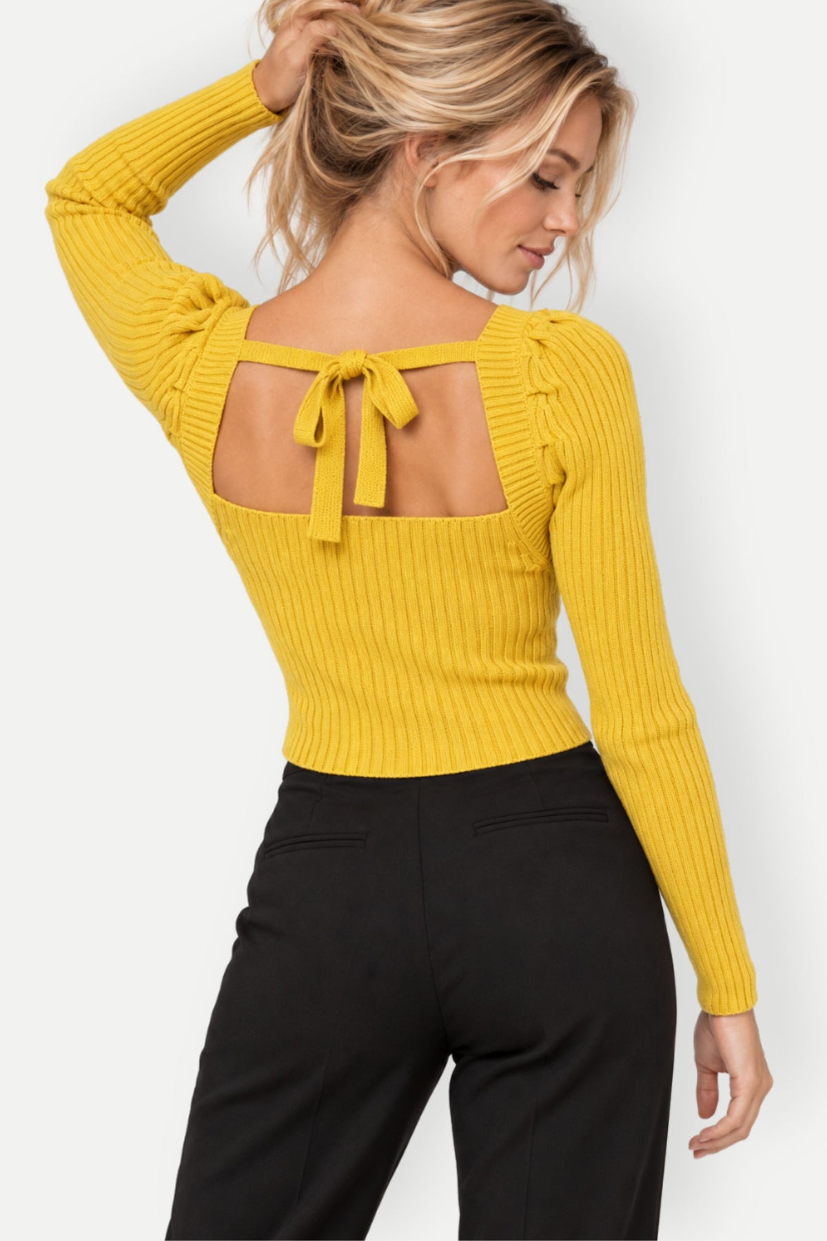 Evienne | Ribbed Square Neck Sweater