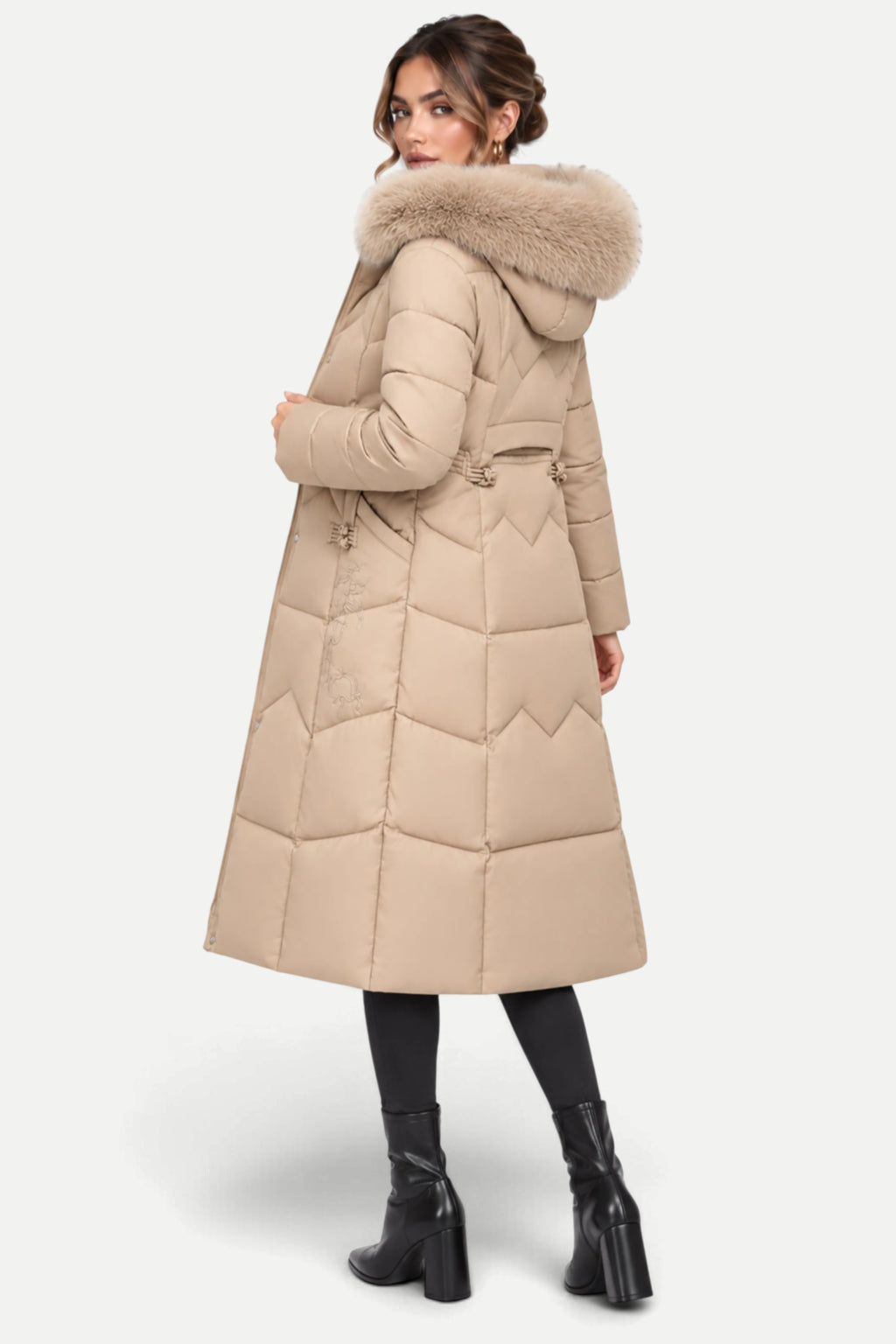 Isabelle | Winter Padded Coat with Fur Collar