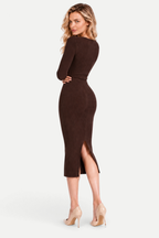 Elise | Ribbed Knit Midi Dress