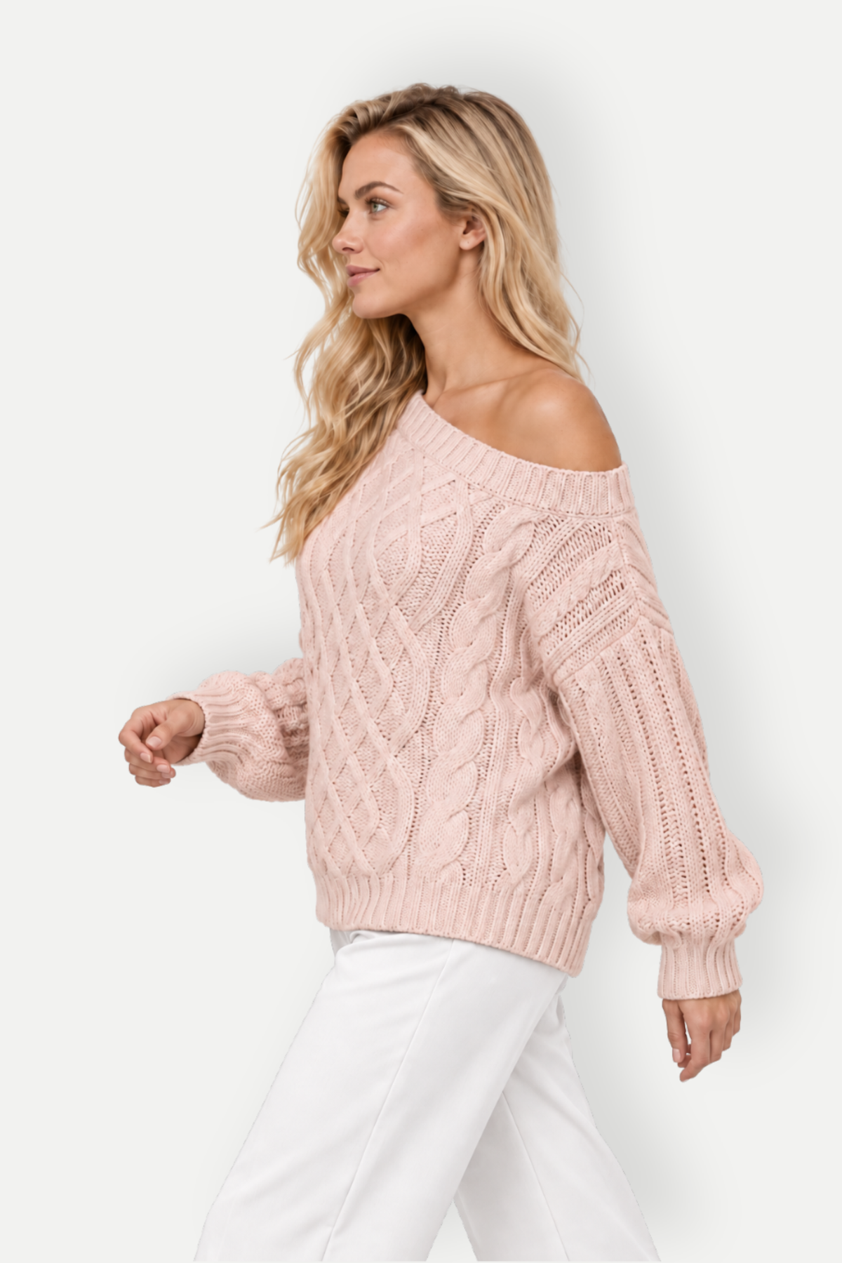 Annelise | Cable-Knit Off-Shoulder Sweater