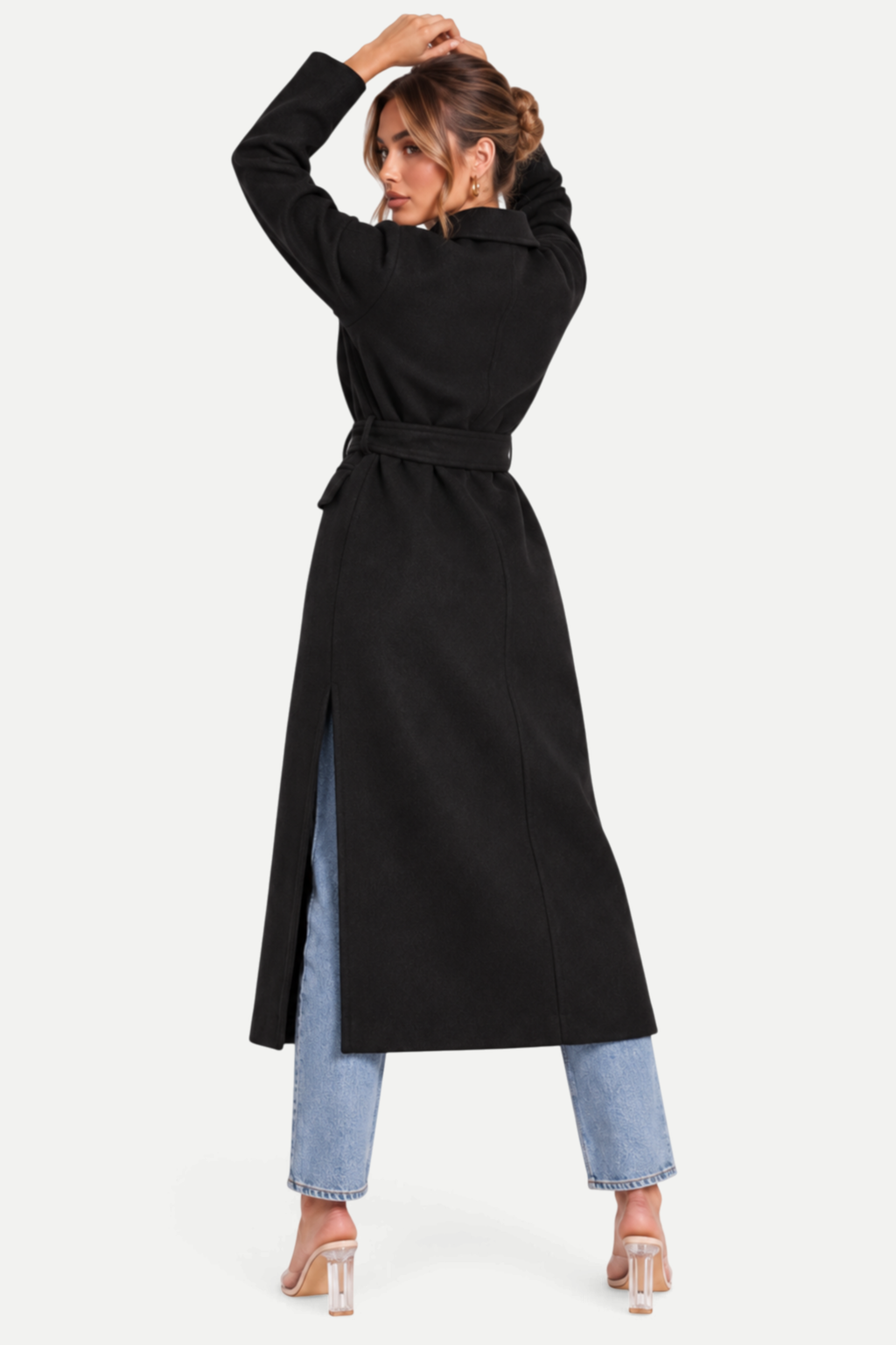 Elvaira | Double-Breasted Belted Long Coat