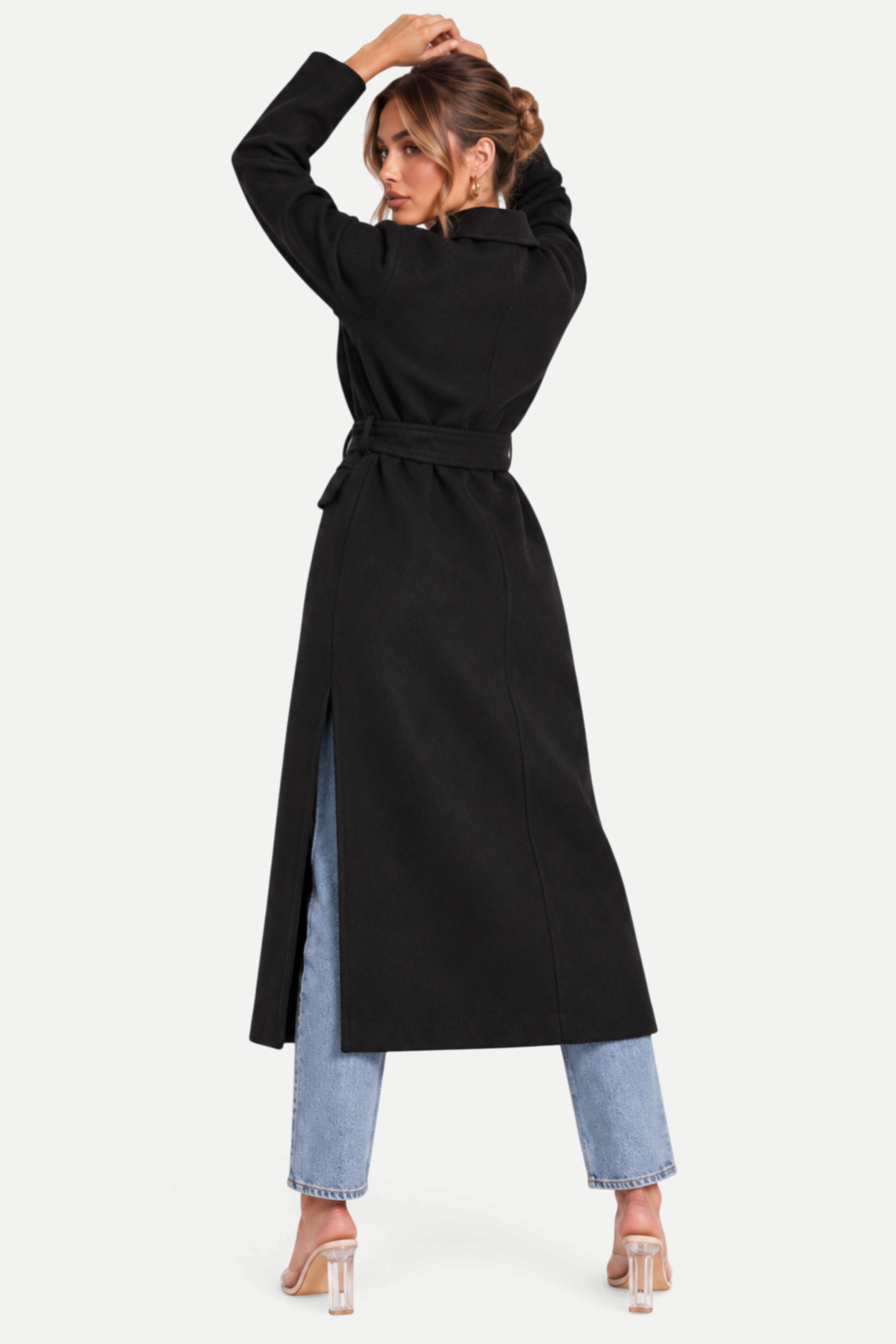 Elvaira | Double-Breasted Belted Long Coat