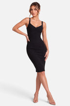 Solène | Ruched Strappy Midi Dress