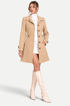 Rosalie | Single-Breasted Lapel Mid-Length Coat