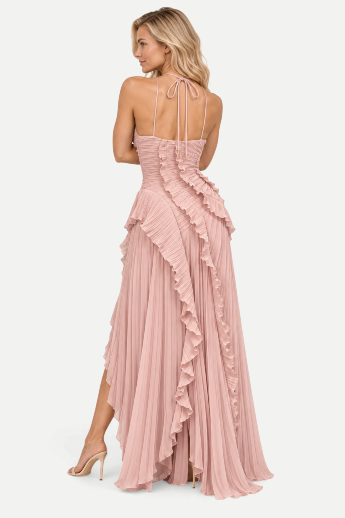Varelia | Pleated Halterneck Midi Dress