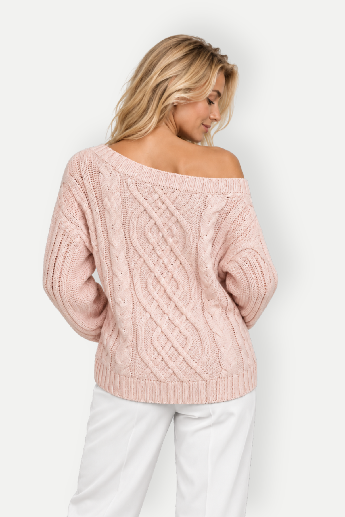 Annelise | Cable-Knit Off-Shoulder Sweater