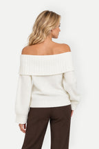 Vivienne | Off-Shoulder Bell Sleeve Knit Sweater