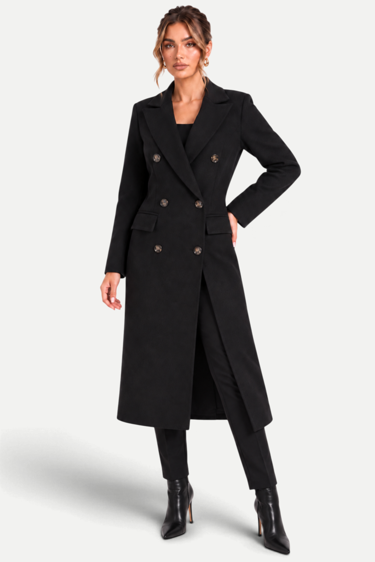 Ottilie | Double-Breasted Lapel Long Coat