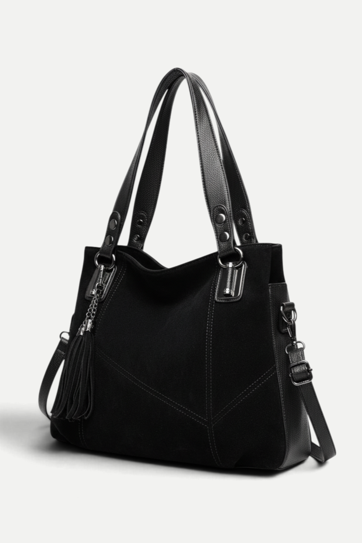 Zélie | Tassel Patchwork Velvet Shoulder Bag