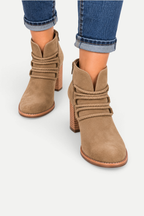 Aurevienne | Braided Strap Chunky Heel Ankle Boots