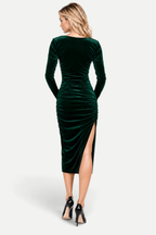 Adeline | Square-Neck Pleated Long Dress