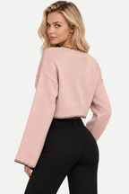 Elowyn | Color-Block Cropped Knit Pullover Sweater