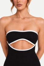 Cressida | Strapless Knitted Dress with Geometric Pattern