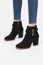 Cressida | Double-Buckle Heeled Ankle Boots