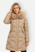 Virella | Long Padded Coat with Fur Collar