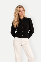 Thalia | Stand Collar Button-Up Knit Cardigan