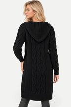Marielle | Hooded Cable Knit Long Cardigan