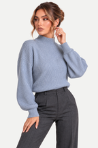Rosalind | Ribbed Mock Neck Knit Sweater