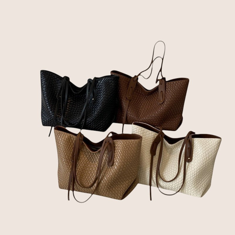 Norrielle Women’s Retro Woven Shoulder Tote Soft Leather
