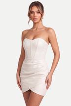 Selvéra | Leather-Stitched Bandeau Dress